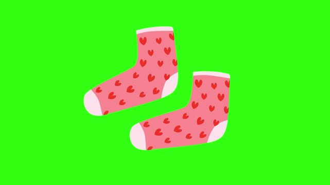 Heart-pattern socks animation