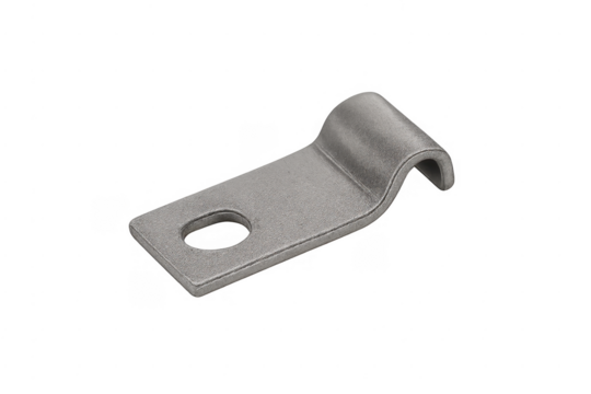 Metal industrial bracket fastener part on transparent background