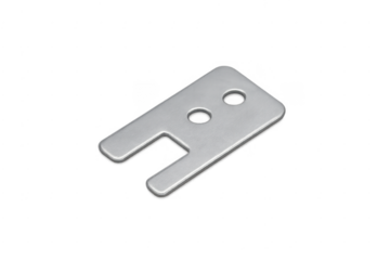 Metal shim plate for industrial equipment on transparent background