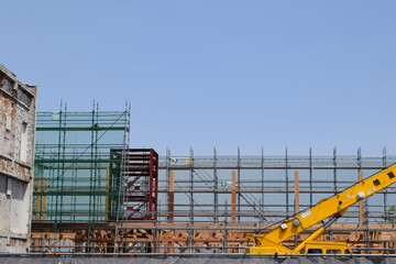 Naklejka premium 施工中の建設工事現場