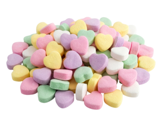Colorful heart sprinkles pile for Valentine’s Day, PNG transparent background