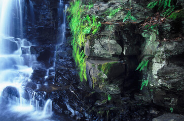 Cliff of Powerhouse Falls in northern Michigan