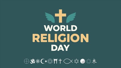 Religion World Day icons typography, art video illustration. - Powered by Adobe