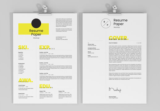 Resume A4 Paper Mockup
