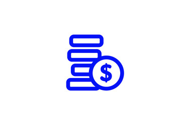 Isolated  coins illustration in line style design. Vector illustration.