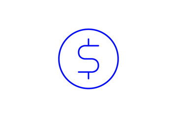 Isolated  coin illustration in line style design. Vector illustration.