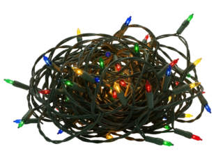Tangled Christmas Lights – A Humorous Reminder of Holiday Decorating Challenges

