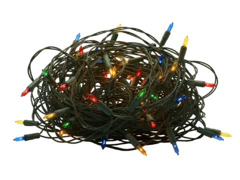 Tangled Christmas Lights – A Humorous Reminder of Holiday Decorating Challenges

 - Powered by Adobe