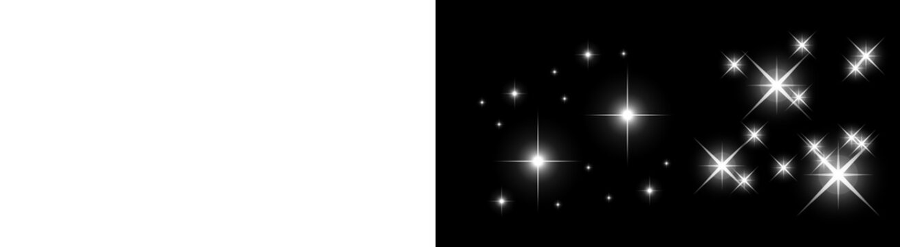 PNG image of&nbsp;White circles and sparkling stars create a magical celestial effect perfect for overlays design elements and festive decorations on transparent background