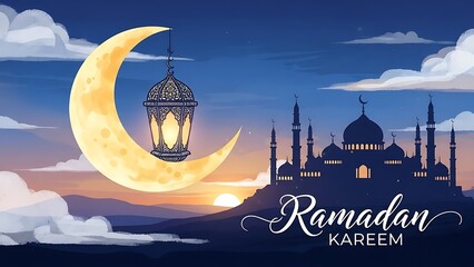 Ramadan Kareem Greeting Card Vector