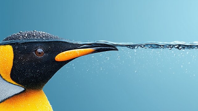 close-up of a penguin underwater