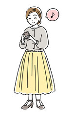 スマホを見る女性4