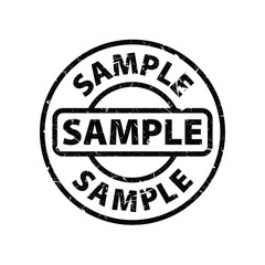 Grunge Rubber stamp with sample text inside circle frame