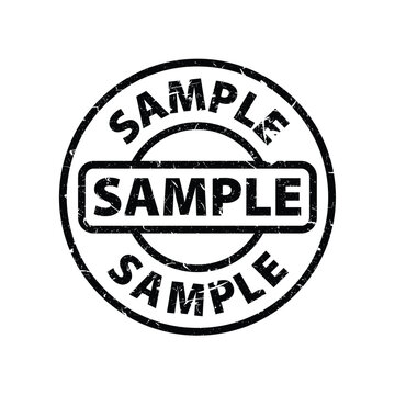 Grunge Rubber stamp with sample text inside circle frame