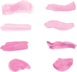 Pink Watercolor Brush Strokes Set