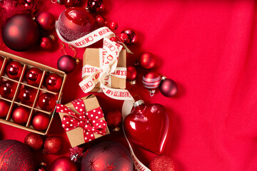 Monochrome red christmas lifestyle