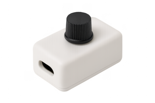 Dimmer switch controlling electrical light intensity on transparent background