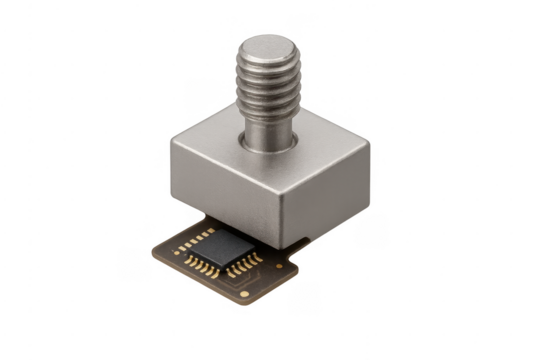 Load cell transducer measuring force on microchip electronics
