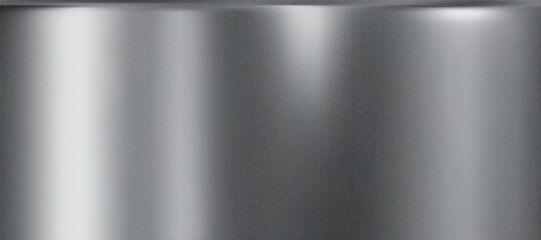 3D silver metal gradient background with chrome foil and grunge rough gradation texture. Glossy stainless steel surface with mirror reflection and smooth sheen. Retro realistic shiny vector bg