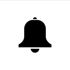 Notification bell icon silhouette simple.