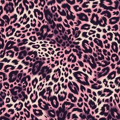 Seamless pink leopard print pattern, stylish animal skin texture for fashion, textiles, and interior design