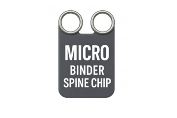 Micro binder spine chip gray metal rings