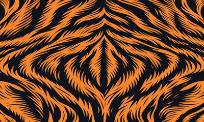 Tiger Stripe Pattern in Black and Orange Color, a striking display of texture. The pattern is visually dynamic and full of energy, evoking a sense of raw power and beauty.