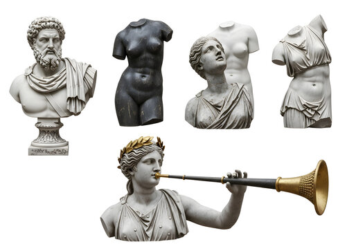 Collection of Mixed Greek and Roman Ancient Sculpture Fragments - Powered by Adobe