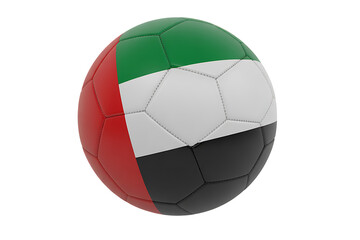 Obraz premium UAE Soccer Ball with National Flag Isolated on Transparent Background 