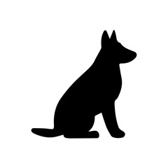 Simple dog silhouette isolated icon. Pet logo template. Cute puppy sign.