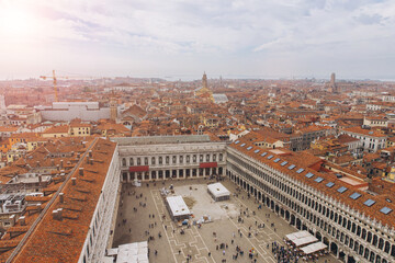 Obraz premium Saint Mark's Square aerial view Venice Italy