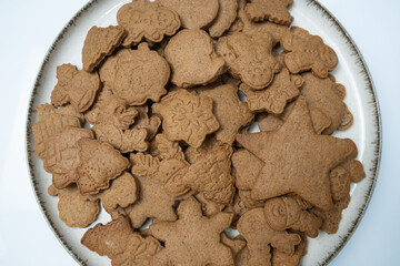 Christmas gingerbread cookies on the plate