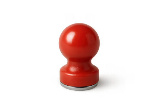 Red rubber hand stamp for official approval