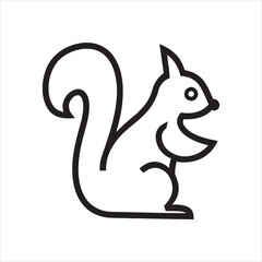 Squirrel Icon – Cute Forest Animal Silhouette Vector
