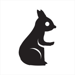 Squirrel Icon – Cute Forest Animal Silhouette Vector

