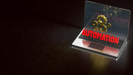 Digital Automation Technology Gear Interface 3d rendering.
