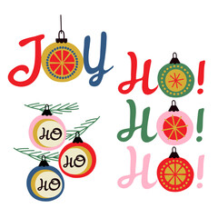 set of isolated festive Christmas lettering