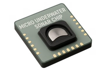Micro underwater sonar chip for marine technology tracking