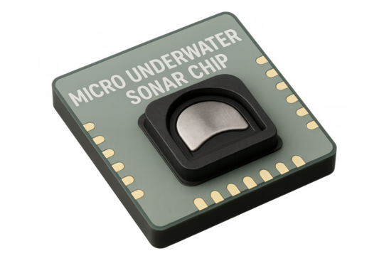 Micro underwater sonar chip for marine technology tracking