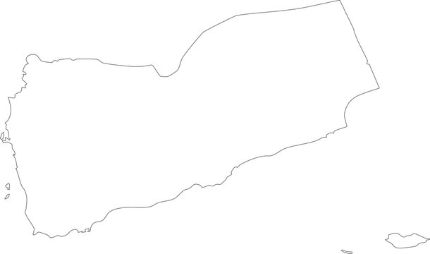 Yemen Map Stroke Outline Stroke Transparent Editable Vector