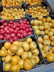 Fresh tomatoes at grocery store