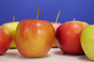 Ripe juicy red and yellow apples