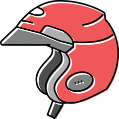 Red Motorcycle Helmet With White Trim And Gray Accents On Transparent Background A Protective Headgear For Riding Safety