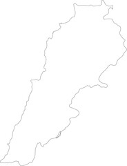 Lebanon Map Stroke Outline Stroke Transparent Editable Vector