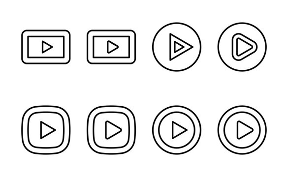Play icon vector. Play button sign and symbol