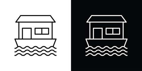 Houseboat icon In Trendy Design Vector Eps 10