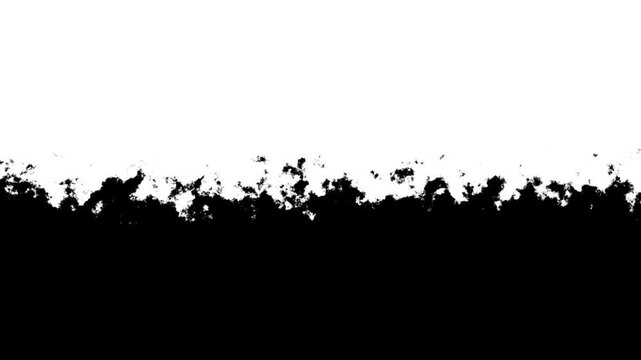 Black Rising Over White Background, Top-Down Abstract Transition Animation