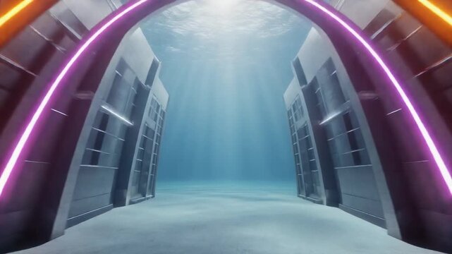 futuristic neon liminal space