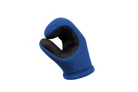 Blue neoprene diving mitten isolated on transparent background