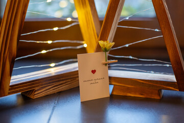 Postcard with mothers day greetings in russian before new years eve © Georgy